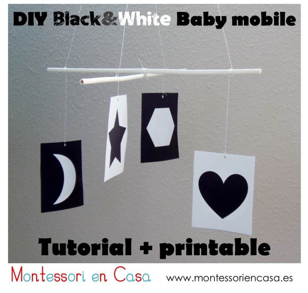 DIY b&w baby mobile